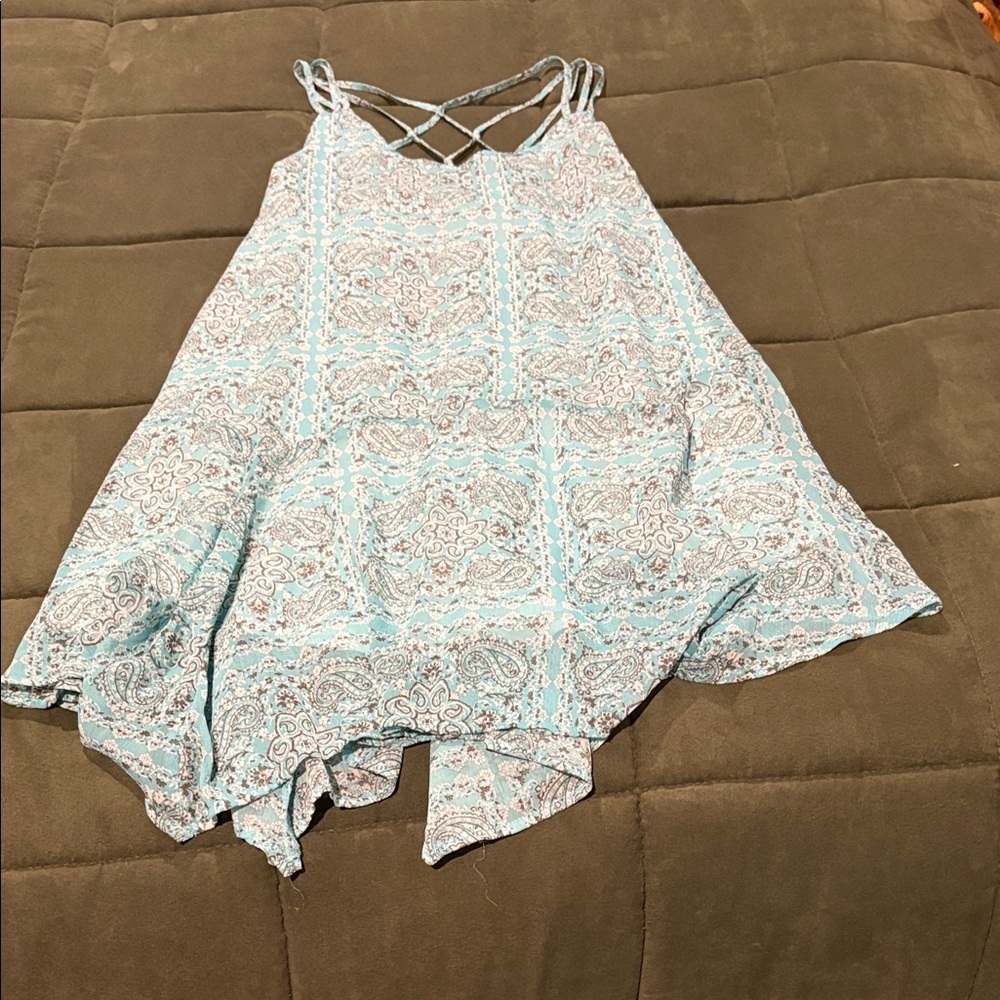Miss Me Blue and White Patterned Dress